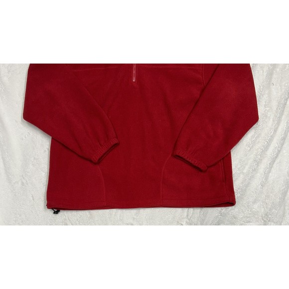 Vintage Ohio State Buckeyes Embroidered Red 1/4 Zip Fleece Pullover Size Large - Picture 4 of 10